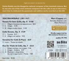Zoltan Kodaly (1882-1967): Sonate für Cello solo op.8, CD