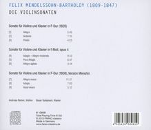 Felix Mendelssohn Bartholdy (1809-1847): Sonaten f.Violine &amp; Klavier Nr.1-3, CD