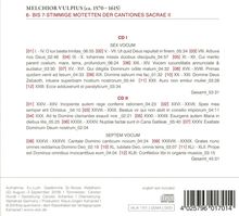 Melchior Vulpius (1570-1615): Motetten (6- bis 7-stimmig) aus Cantiones Sacrae II, 2 CDs