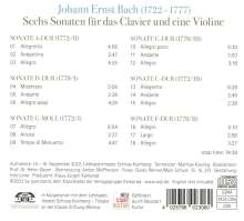 Johann Ernst Bach (1722-1777): Sechs Sonaten für das Clavier und eine Violine, CD