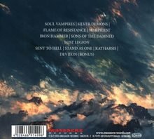 Titel: Soul Vampires, Silver Demons. Himmel mit dramatischen Wolken in Dunkelblau und Orange.