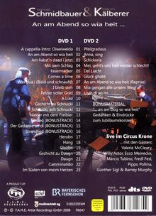Schmidbauer &amp; Kälberer: An am Abend so wia heit: Live im Circus Krone 2007, 2 DVDs