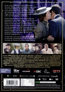 Text beschreibt die erste Hälfte der neunten Staffel einer Serie mit Detective William Murdoch und dramatischen Ereignissen.