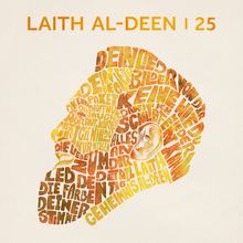 Oben steht „LAITH AL-DEEN | 25“. Wörter formen ein Profilbild.