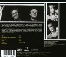 Ein Text beschreibt ein Konzert vom 15. Juli 1987 mit Gitarren-Virtuosen und Flamenco-Musik. Schwarz-Weiß-Fotos von Musikern.