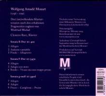 Wolfgang Amadeus Mozart (1756-1791): Drei (un)vollendete Klaviersonaten (nach erhaltenen Fragmenten ergänzt von Winfried Michel), CD