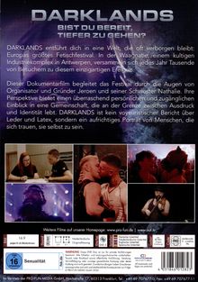 „DARKLANDS BIST DU BEREIT, TIEFER ZU GEHEN?“ beschreibt ein Fetischfestival in Antwerpen. Szenen mit Menschen und Musik.