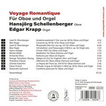 "Voyage Romantique. Für Oboe und Orgel. Hansjörg Schellenberger Oboe, Edgar Krapp Orgel. Gesamtlänge 67:25."