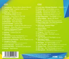 Text CD1: Vengaboys, Captain Jack, Aqua, Safri Duo, Scooter, Haddaway, Dr. Alban, Whigfield, Fools Garden, Technotronic.

Text CD2: Luniz, Vanilla Ice, Snap!, Bellini, Loona, Gigi D'Agostino, Alice Deejay, Sash!, Reel 2 Real, DNA.