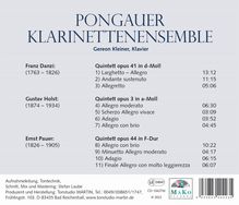 Pongauer Klarinettenensemble: Franz Danzi û Gustav Holst û Ernst Pauer, CD