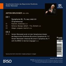 Anton Bruckner: Symphonie Nr. 9 d-Moll. Herbert Blomstedt dirigiert das BRSO. Zwei CDs, insgesamt 111:04 Minuten.