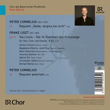 Texte: Peter Cornelius "Requiem" und Franz Liszt "Via crucis". Es ist ein CD-Einleger von BR-Klassik mit einem Porträt oben.