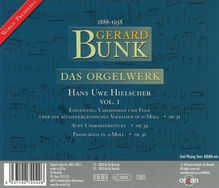 Gerhard Bunk (1888-1958): Das Orgelwerk Vol.1, CD