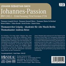 Johann Sebastian Bach (1685-1750): Johannes-Passion BWV 245,1 (Erste Fassung 1724), 2 CDs