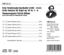 Felix Mendelssohn Bartholdy (1809-1847): Orgelsonaten op.65 Nr.1-6, CD