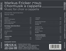 Markus Fricker (geb. 1943): Chormusik a cappella, CD