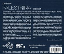 "PALESTRINA Oratorium" von Carl Loewe. Künstler: Johanna Beier u.a. Leitung: Tristan Meister. Gesamtdauer: 69:31. Logos: Rondeau, SWR2.