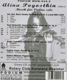 Alina Pogostkin - Musik für Violine solo, CD