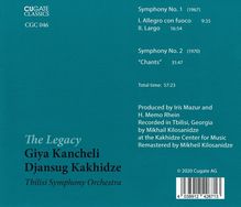 Giya Kancheli (1935-2019): Symphonien Nr.1 &amp; 2, CD