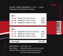 Luigi Boccherini (1743-1805): 6  Sonaten für Cello &amp; Bc, 2 CDs