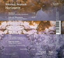 Nikolaus Heyduck (geb. 1957): Kammermusik "Horizonte", CD