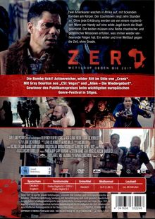 „Zwei Amerikaner wachen in Afrika auf, mit tickenden Bomben am Körper.“  
Oben: Mann mit blutverschmiertem Gesicht.