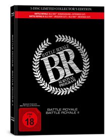 Battle Royale 1 &amp; 2 (Blu-ray im Mediabook), 3 Blu-ray Discs