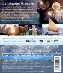 „Ein einzigartiger Animationsstil“ – FILMSTARTS.de. Eine schwarze Katze erlebt eine Flut. Szenen mit Tieren und Boot.