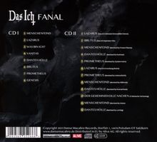 "Das Ich Fanal" mit zwei CDs. CD I: 8 Titel, CD II: 12 Remixe. Dunkler Hintergrund, gelbe und weiße Schrift.