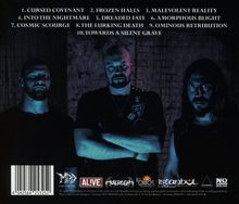 1. CURSED COVENANT 2. FROZEN HALLS 3. MALEVOLENT REALITY... Drei Männer in düsterem Licht mit verschränkten Armen.