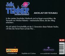 Text: "Jan Tenner 35 - Amoklauf der Tecramils. In den meisten Haushalten Westlands..." Unten Logos von KIDDINX und Zauberstern.