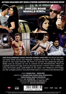 Text: "Action-Kracher mit Bollywood-Superstar Salman Khan", "Volles Rohr Masala-Kino", "Zwei rivalisierende Gangs machen Mumbai unsicher." Bild zeigt Szenen mit dramatischen und glamourösen Momenten.