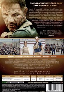 "EINE GESCHICHTE ÜBER MUT UND MENSCHLICHKEIT." Oben links ein verwundeter Mann. Unten Szenen aus einem Film in Kabul.