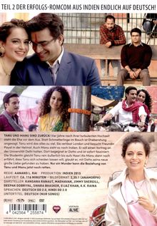 Teil 2 der Erfolgs-Romcom aus Indien endlich auf Deutsch! Tanu und Manu sind zurück! Vier Jahre nach Hochzeit in Eheberatung.