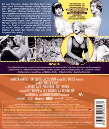 **Texte:** Bonus, Marilyn Monroe, Tony Curtis, Jack Lemmon, Manche mögen's heiß, Billy Wilder, Filmdetails. **Illustration:** Szenen und Darsteller.