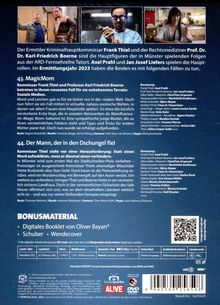Texte: Ermittler Frank Thiel und Dr. Boerne lösen Fälle. 2023: "MagicMom" über soziale Medien, "Der Mann im Dschungel". Bonusmaterial.