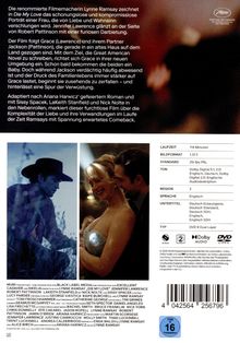 Text beschreibt Film "Die My Love": Beziehung, Wahnsinn, Romanvorlage, Hauptdarsteller Jennifer Lawrence, Robert Pattinson.  
Links: Cowboy-Szene. Rechts: Nahaufnahme von zwei Menschen.  
Laufzeit 114 Minuten, Englisch, DVD.