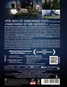Zitat von Lars von Trier und Ingmar Bergman über Tarkowskij. Text über Tarkowskijs letzten Film, Extras und Prädikat.