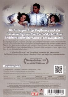 Titel: "Die farbenprächtige Verfilmung nach Kurt Tucholsky". 

Illustration: Ein Mann und zwei Frauen im Bett liegend.