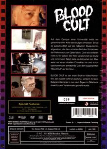 "Blood Cult" - Ein Killer jagt Studentinnen, rituelle Morde. Special Features: Audiokommentar, Trailer. Limitierte 2-Disc-Edition.