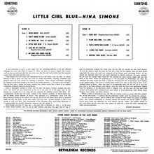 Nina Simone (1933-2003): Little Girl Blue (2021 Stereo Remaster) (180g) (Clear Blue Vinyl), LP