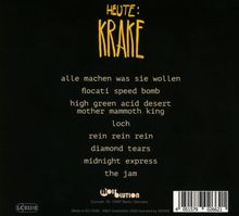 HEUTE: KRAKE, Liedtitel: alle machen was sie wollen, flocati speed bomb, Logos und Adressen unten.