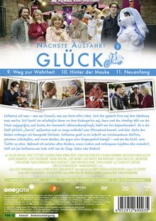 Titel: "Nächste Ausfahrt Glück". Episodentitel: "Weg zur Wahrheit", "Hinter der Maske", "Neuanfang". Bild zeigt Menschen auf einer Convention.