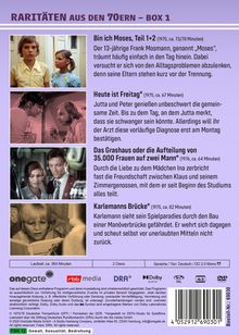 "RARITÄTEN aus den 70ERN - BOX 1" enthält vier Filme mit ihren Beschreibungen und Details. Oben links sind Bildausschnitte der Filme.