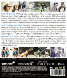 "DIE SCHLÄFER: Jazzmusiker erwacht in Zukunft. STADTNEUROTIKER: Comedian reflektiert über Beziehung. MANHATTAN: Liebesdrama in NYC."