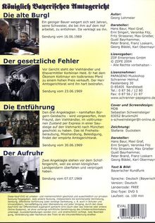 Königlich Bayerisches Amtsgericht Folgen 17-20, DVD