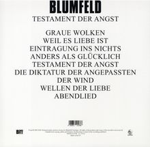 Blumfeld: Testament der Angst (180g) (New Vinyl Edition), LP