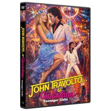 "John Travolto & Cicciolina: Teenager Liebe" steht auf einem bunten DVD-Cover mit tanzendem Paar und Discokugel.