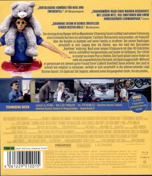 „ERSTKLASSIGE KOMÖDIE FÜR HERZ UND ZWERCHFELL.“ Oberer Teil: Mann mit Sonnenbrille, Teddybär auf den Schultern. Drei Filmszenen darunter.