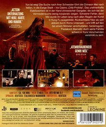 Oben links: „Action-Unterhaltung mit Herz, Härte und Humor.“ Unten: Laufzeit 138 Min., Bild 2,40:1, Ton DTS-HD MA 5.1.